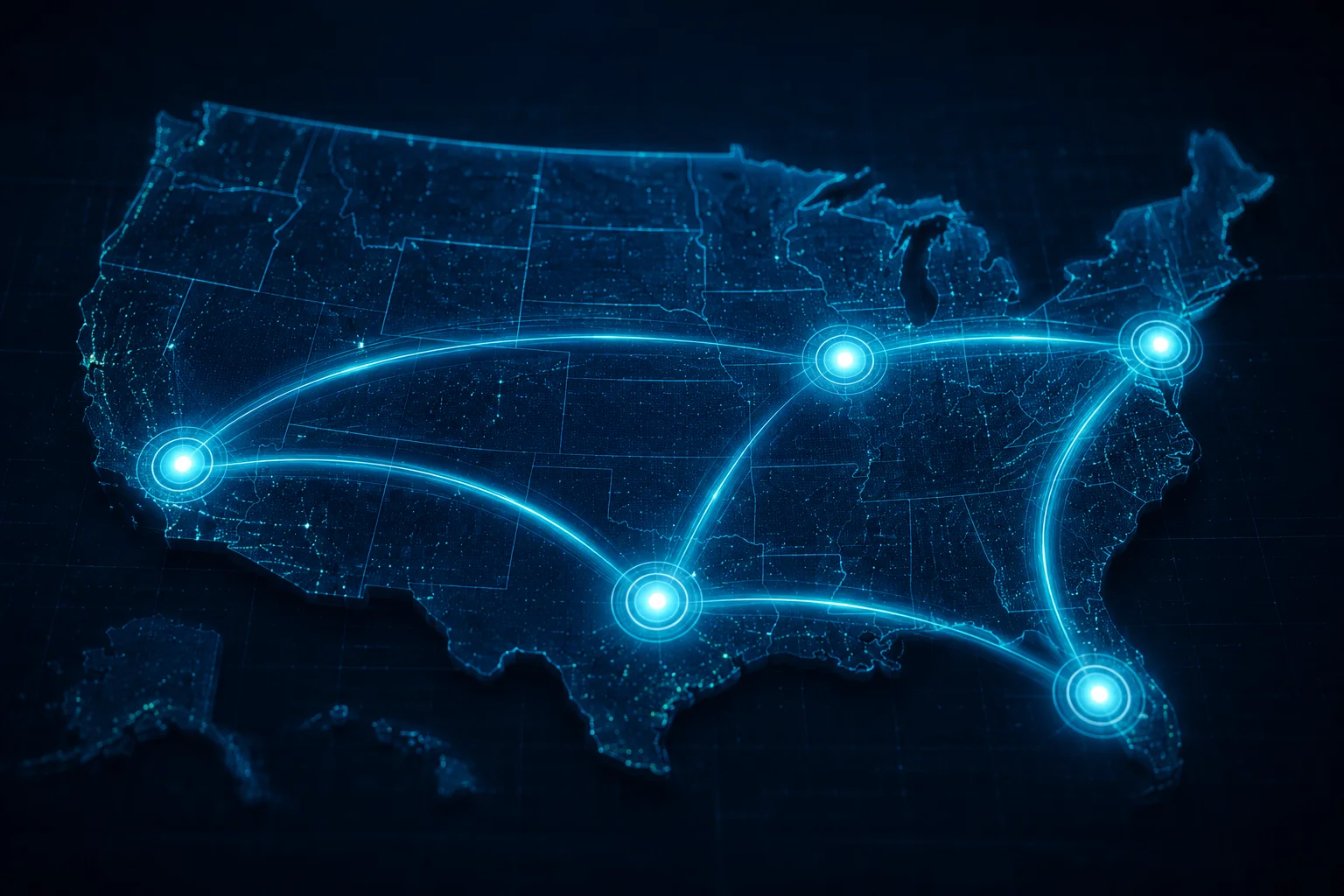 US CDN performance map for Guru IPTV